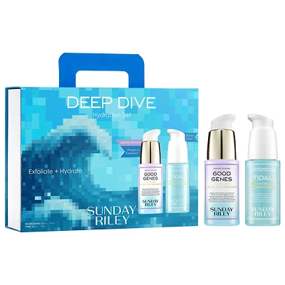 Sunday Riley DEEP DIVE HYDRATION + PLUMPING SET FEATURING LIMITED EDITION GOOD GENES + NEW TIDAL DEEP HYDRATION SERUM