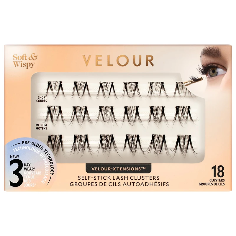 Velour Lashes Velour-Xtension Self-Stick Lash Clusters Soft & Wispy