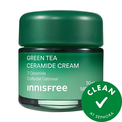 innisfree Green Tea Ceramide Cream for Redness & Barrier Repair 1.69 oz/50 ml