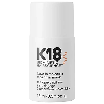 K18 Biomimetic Hairscience Mini Leave-In Molecular Repair Hair Mask 0.5 fl oz/15 ml