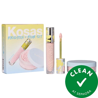Kosas Brighten & Blur Set - Color Corrector + Loose Setting Powder Face
