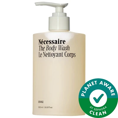 Nécessaire The Body Wash Hinoki - Treatment Softening Cleanse with AHA/BHA/PHA + Resveratrol With Pump 16.9 oz/500 mL
