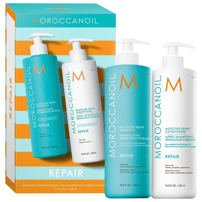 Moroccanoil Moisture Repair Shampoo & Conditioner Half-Liter Set 16.9 fl. oz./500 ml