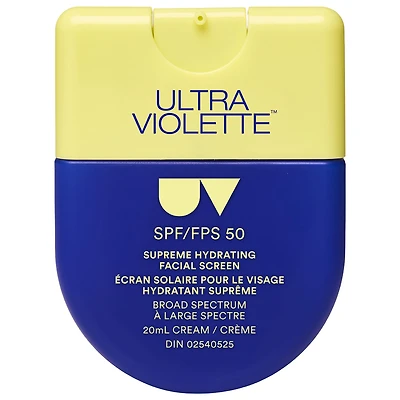 Ultra Violette Supreme Screen SPF 50 Mini Mate Facial Sunscreen Moisturizer and Primer 0.68 oz/20 ml