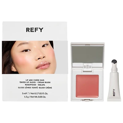 REFY Lip Gloss and Cheek Duo Set 0.05 oz / 0.17 oz/1.5 g / 5 mL