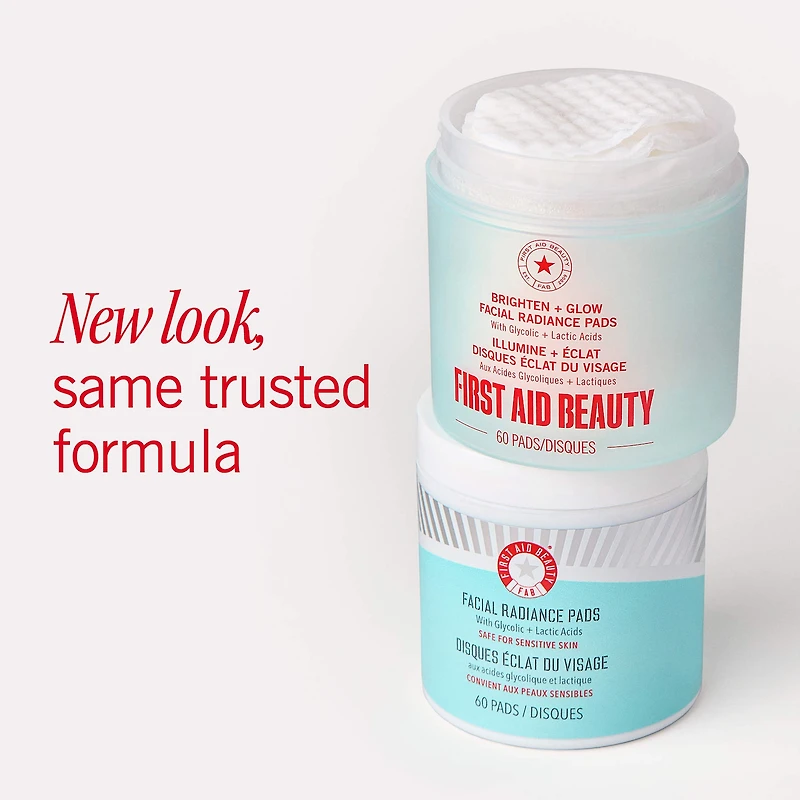 Brighten + Glow Facial Radiance Pads with Glycolic + Lactic Acids 