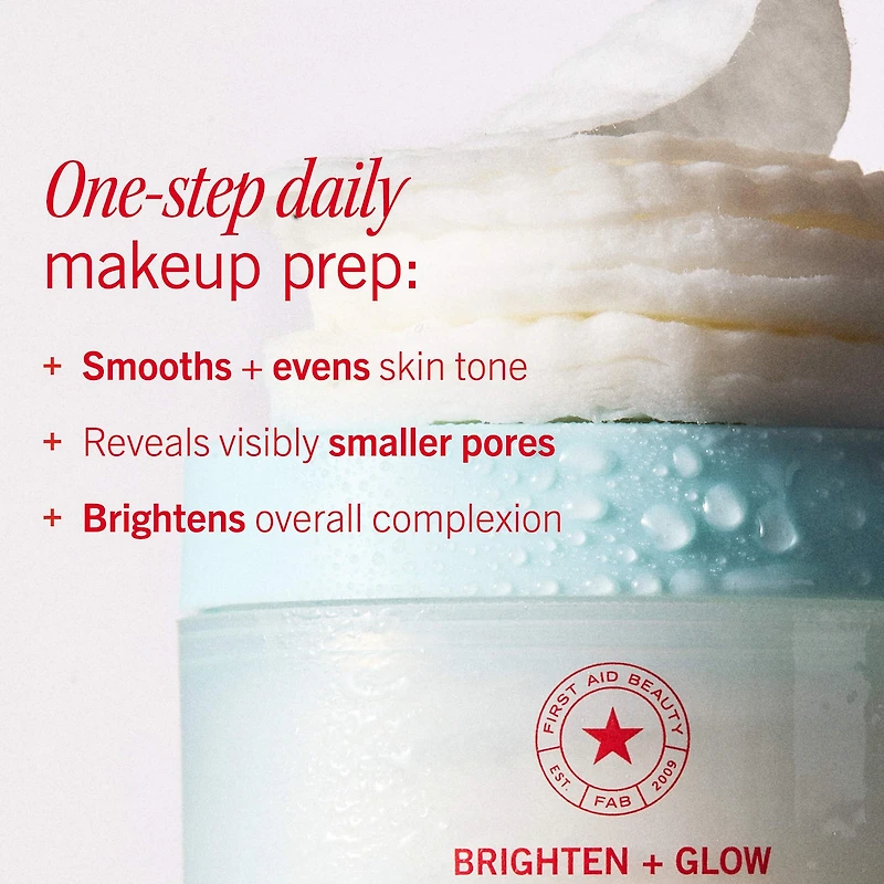 Brighten + Glow Facial Radiance Pads with Glycolic + Lactic Acids 