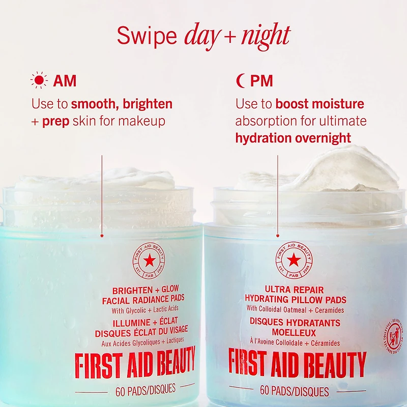 Brighten + Glow Facial Radiance Pads with Glycolic Lactic Acids