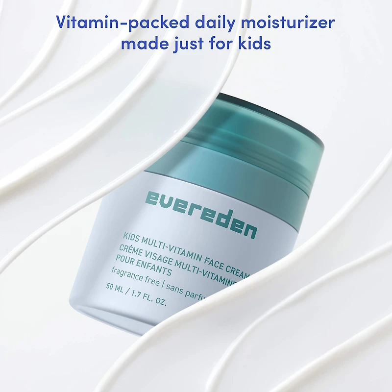 Crème visage multivitaminée pour enfants avec vitamine E, B3, B5 (niacinamide) et squalane