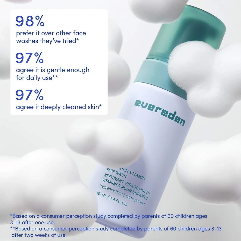 Nettoyant aux multivitamines pour enfants avec vitamines B5 et B3 (niacinamide)