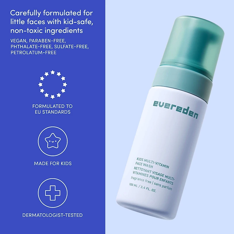 Nettoyant aux multivitamines pour enfants avec vitamines B5 et B3 (niacinamide)