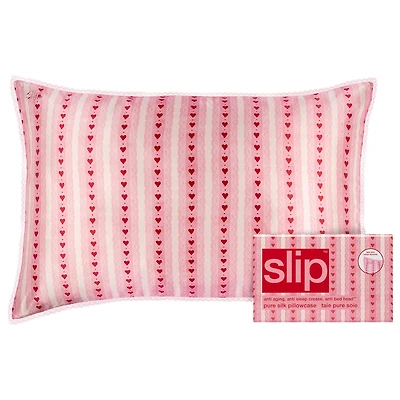 Slip Pure Silk Queen Pillowcase With Lace Trim in Sweetie 9.46 oz/268 mL