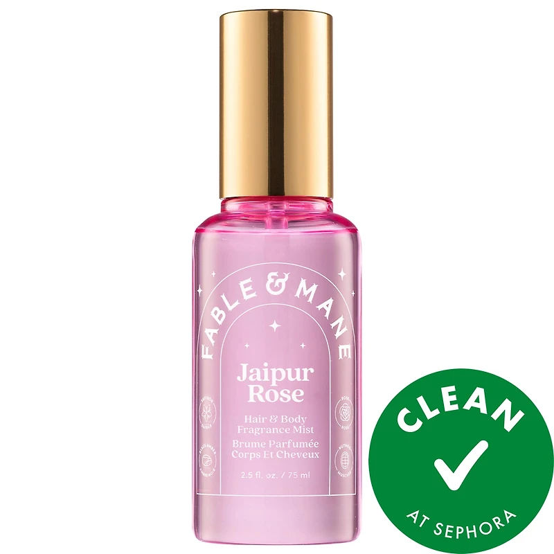 Fable & Mane Jaipur Rose Hair & Body Mist with Saffron + Black Amber 2.5 oz/75 mL