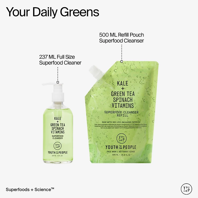 Nettoyant aux antioxydants et superaliments rechargeable