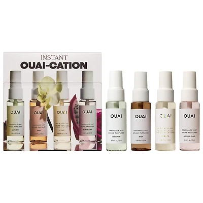 OUAI Mini St. Barts, Ibiza, Santorini & Melrose Hair & Body Mist Set