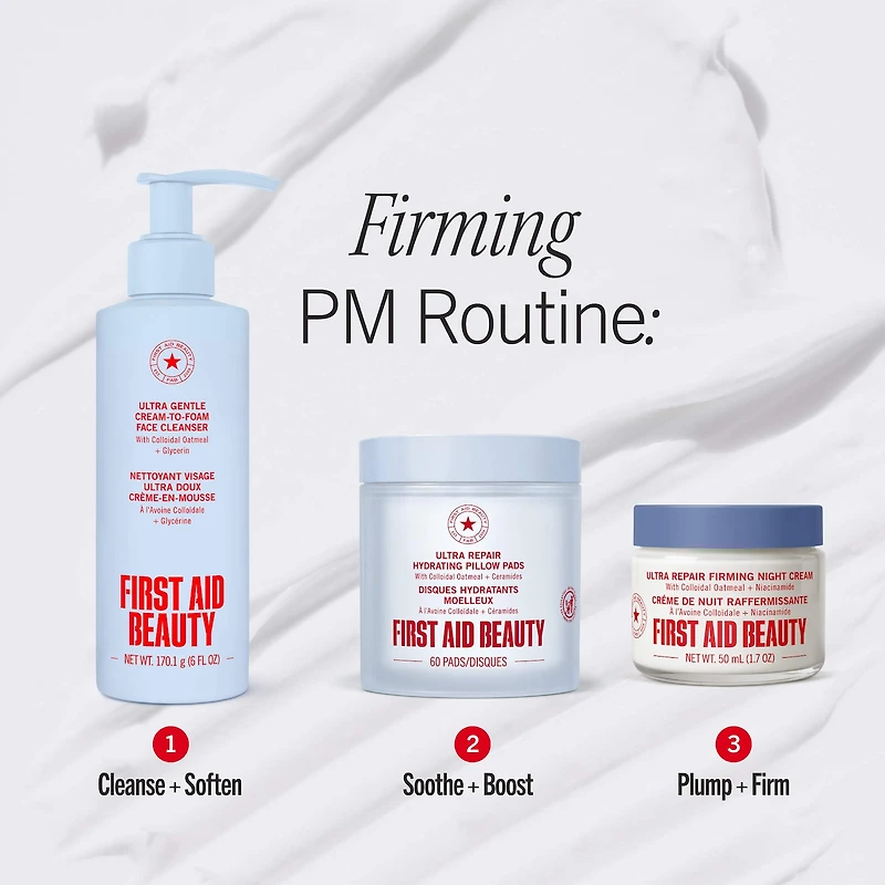 Crème raffermissante ultra réparatrice de nuit avec avoine colloïdal et niacinamide