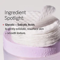 Rondelles pour poils incarnés avec BHA et AHA pour le corps + le visage