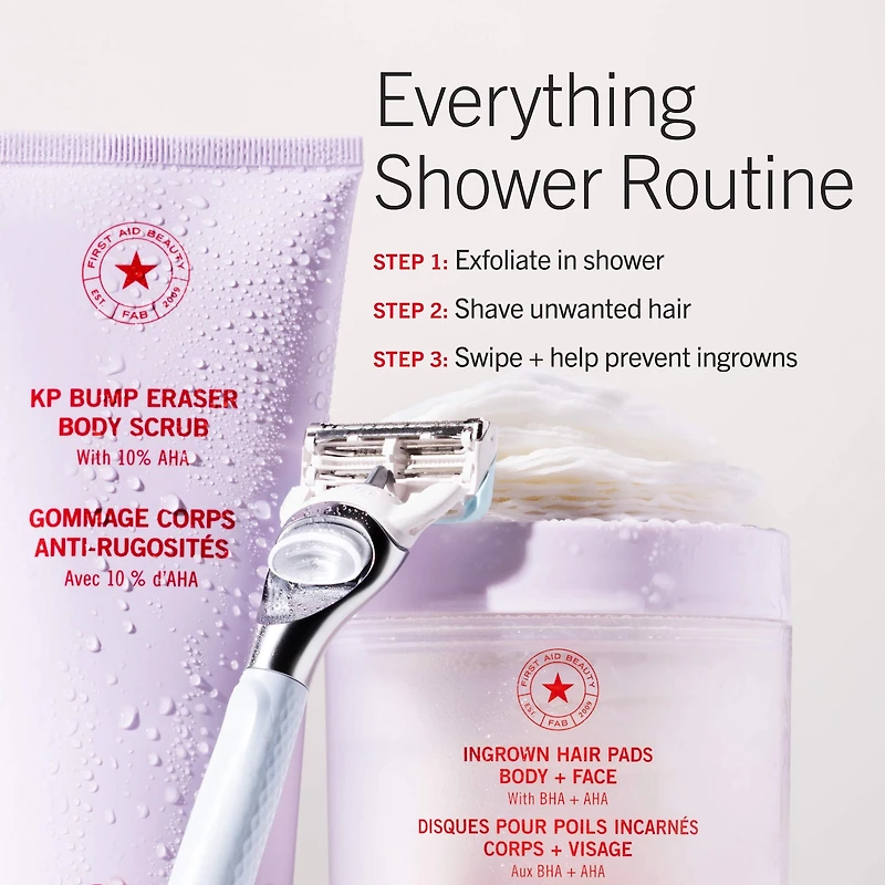 Rondelles pour poils incarnés avec BHA et AHA pour le corps + le visage