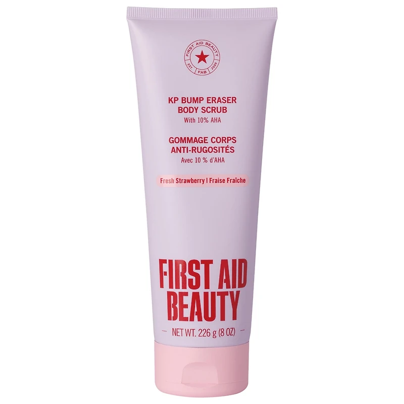 First Aid Beauty KP Bump Eraser Body Scrub with 10% AHA - Exfoliant for Keratosis Pilaris