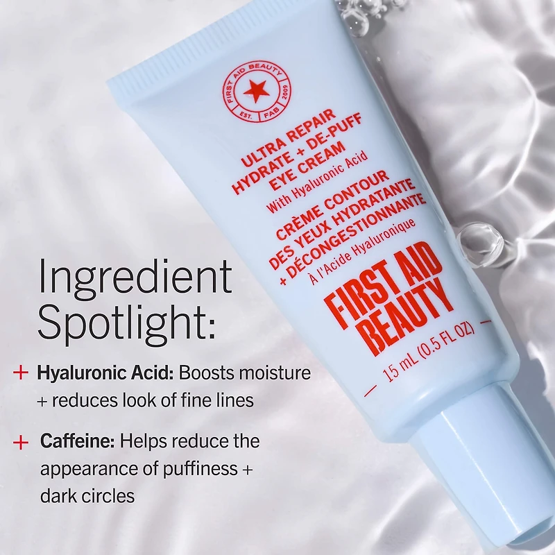 Crème contour des yeux hydratation pour dégonfler ultra réparatrice avec acide hyaluronique