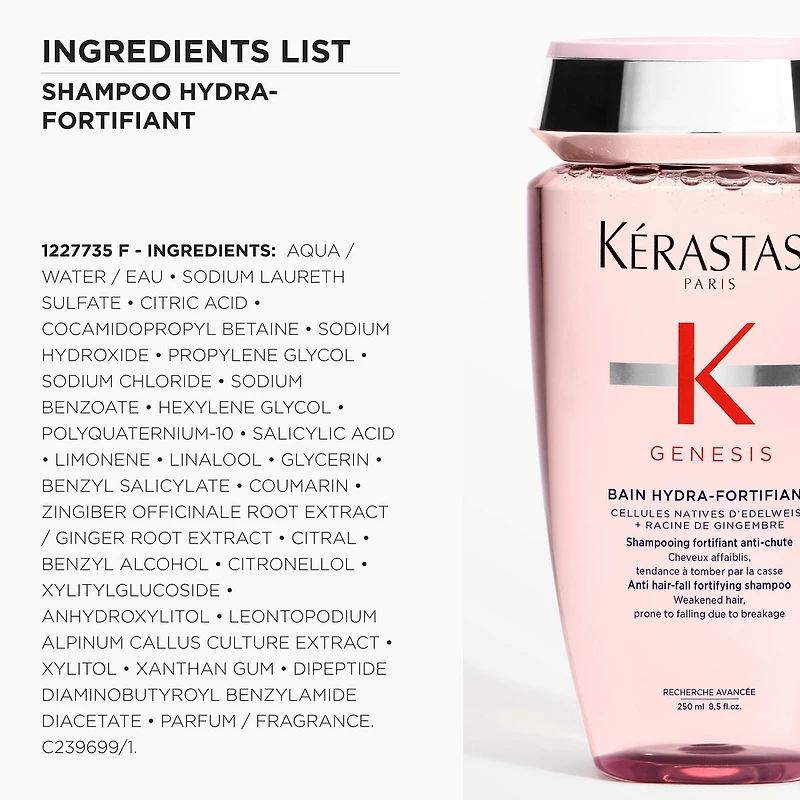 Shampoing fortifiant Genesis pour cheveux normaux à gras