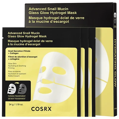 COSRX Advanced Snail Mucin Glass Glow Hydrogel Mask 3 Masks