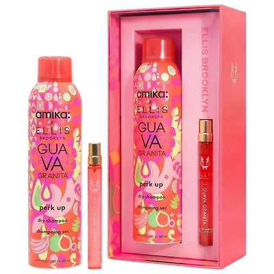 Ellis Brooklyn GUAVA GRANITA Travel Spray x Amika Perk Up Dry Shampoo Set