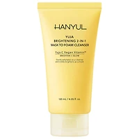 Hanyul Yuja Brightening 2-in-1 Mask to Foam Cleanser with Vitamin C + Niacinamide 4.05 oz/120 mL