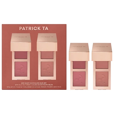 PATRICK TA Mini Must-Have Major Headlines Double-Take Crème & Powder Blush Duo Set 2 x 0.05 oz Cream & 0.09 oz Powder/1.6 g Creme & 2.8 g Powder