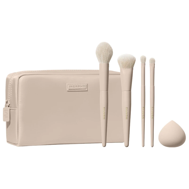 Morphe Oat Latte 5-Piece Face & Eye Brush Set