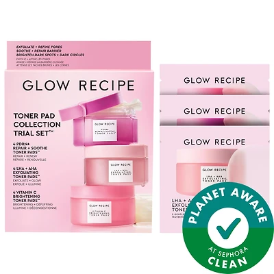 Glow Recipe Korean Toner Pad Skin Care Kit for Pores, Dark Spots, and Skin Barrier Repair 24 pads