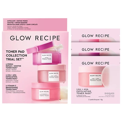 Glow Recipe Korean Toner Pad Skin Care Kit for Pores, Dark Spots, and Skin Barrier Repair