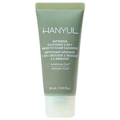 Hanyul Mini Artemisia Soothing 2-in-1 Mask to Foam Cleanser with Hyaluronic Acid + BHA 1.06/30.00