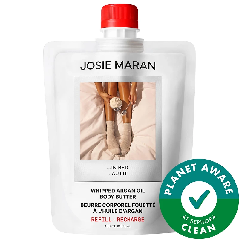 JOSIE MARAN...In Bed (Whipped Vanilla Milk + Cashmere Musk) - Whipped Argan Oil Refilllable Body Butter Jar mL
