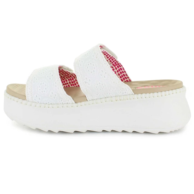Scarpe Donna LIU JO June 07 Sandali Chunky in Tessuto Bianco con Pietre