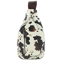 Sam & Hadley Studded Cow-Print Sling