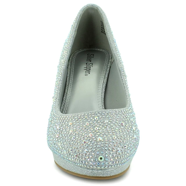 silver slipper dress shoes Silver Slipper Romance Dress Heels