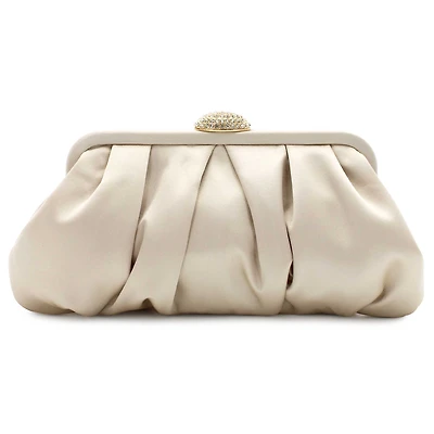 d'margeaux Pleated Satin Clutch