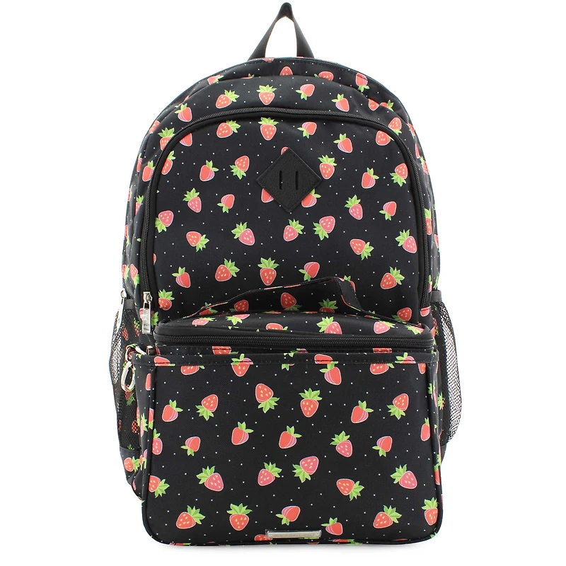 Madden Girl Strawberry-Print Backpack And Lunchbox