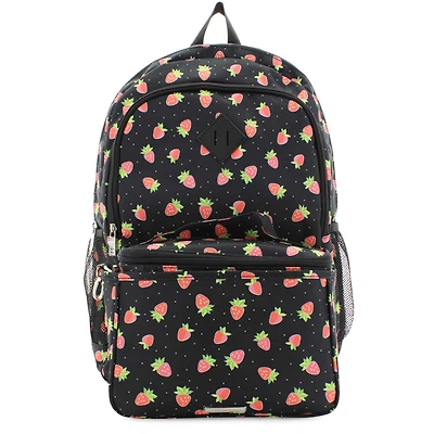 Madden Girl Strawberry-Print Backpack And Lunchbox