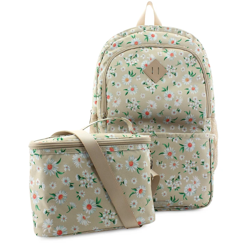 Madden Girl Daisy-Print Backpack And Lunchbox
