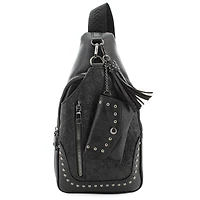 Sam & Hadley Tooled Sling With Clip-on Pouch