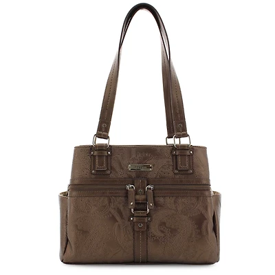 Rosetti Midtown Metallic Floral Design Satchel