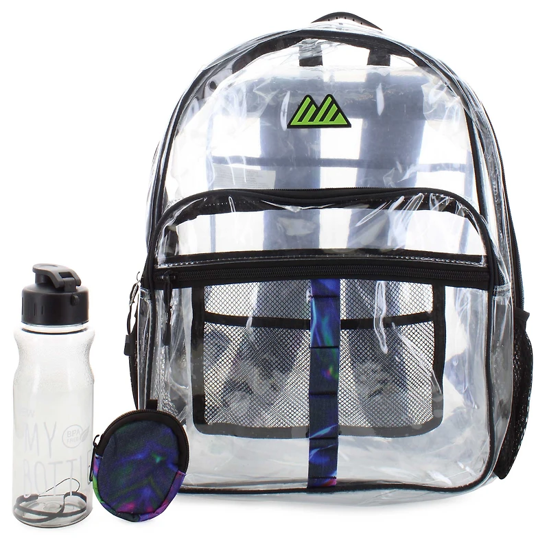 Summit Ridge Clear Backpack With Water Bottle