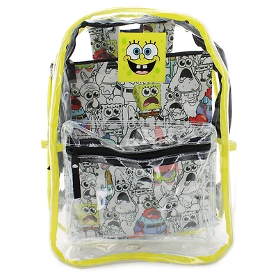 SpongeBob SquarePants Clear Backpack With Pouch