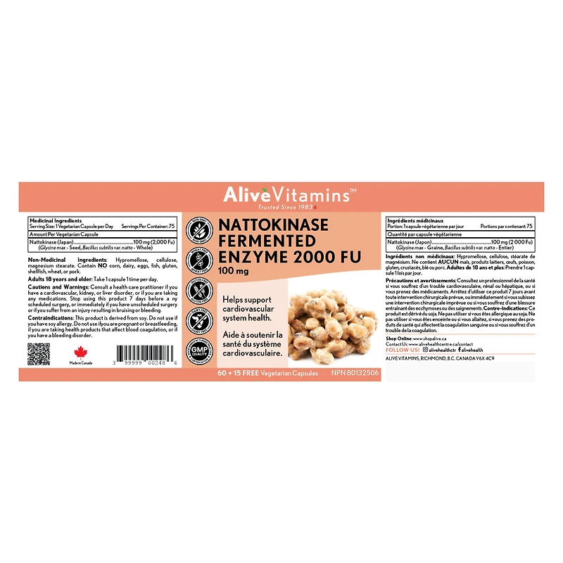 Nattokinase Fermented Enzyme 2000 FU