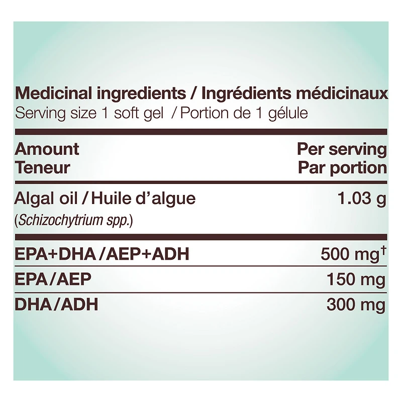 NutraVege Omega-3 Plant - 500mg EPA+DHA