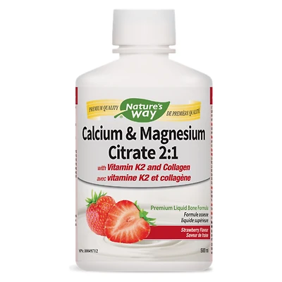 Calcium & Magnesium Citrate 2:1 with Vitamin K2 and Collagen – Strawberry