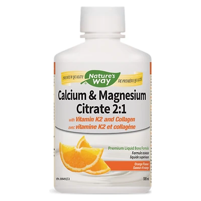 Calcium & Magnesium Citrate 2:1 with Vitamin K2 and Collagen – Orange