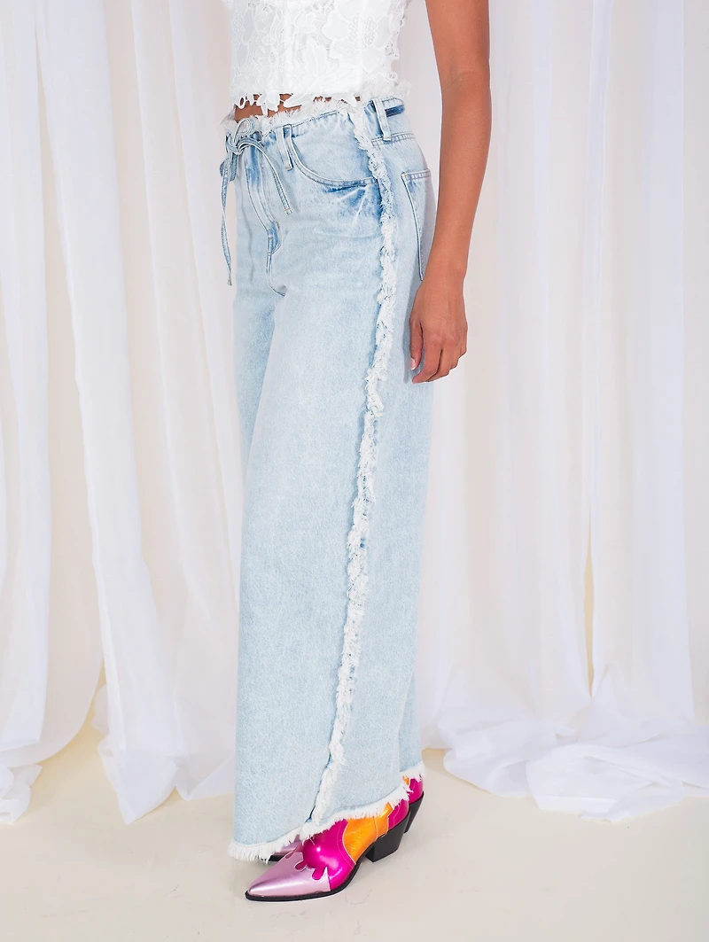 Karson Fringe Side Denim